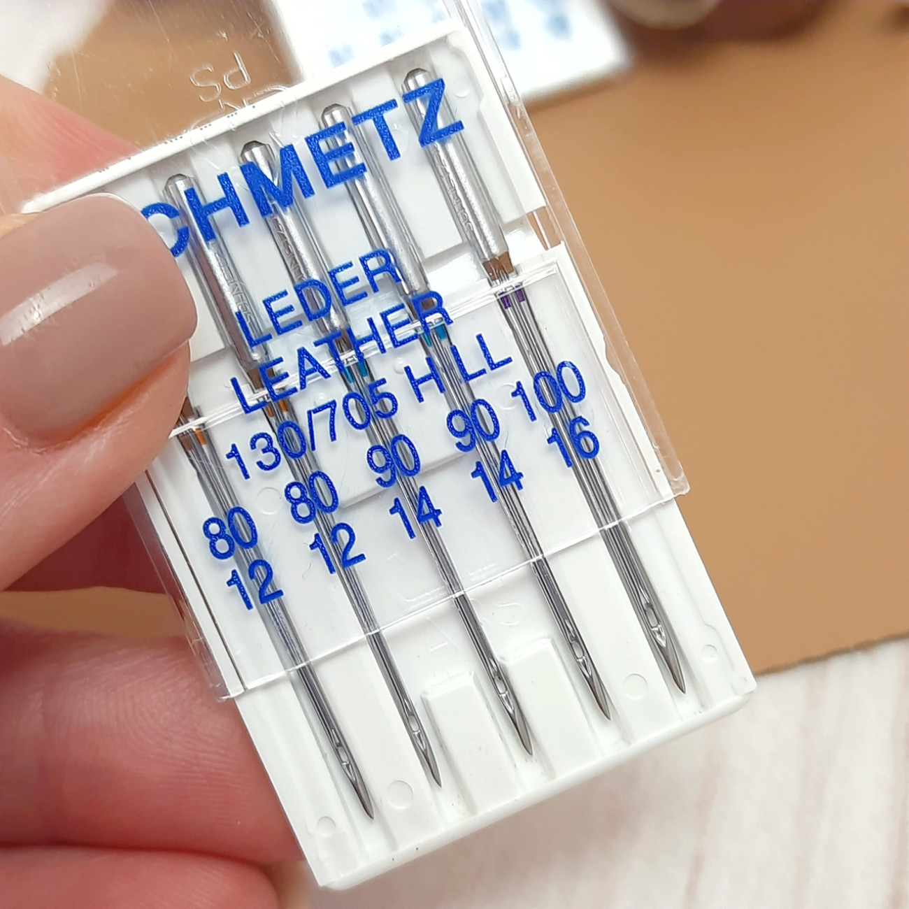 Голки Schmetz Leder Leather, MIX: 80(2), 90(2), 100(1) для шкіри