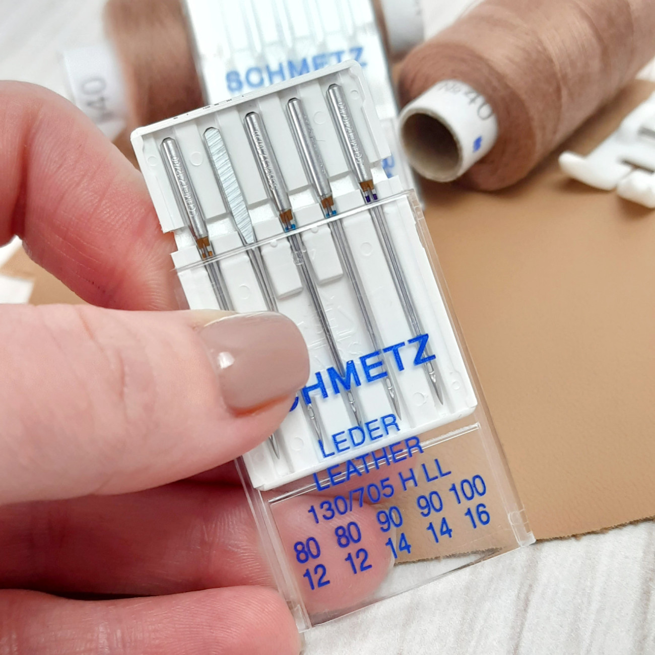 Голки Schmetz Leder Leather, MIX: 80(2), 90(2), 100(1) для шкіри