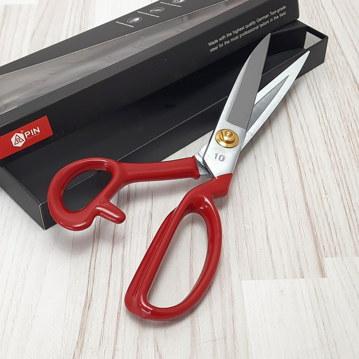 Ножиці кравецькі PIN-1104 (10 дюймів) з червоними ручками