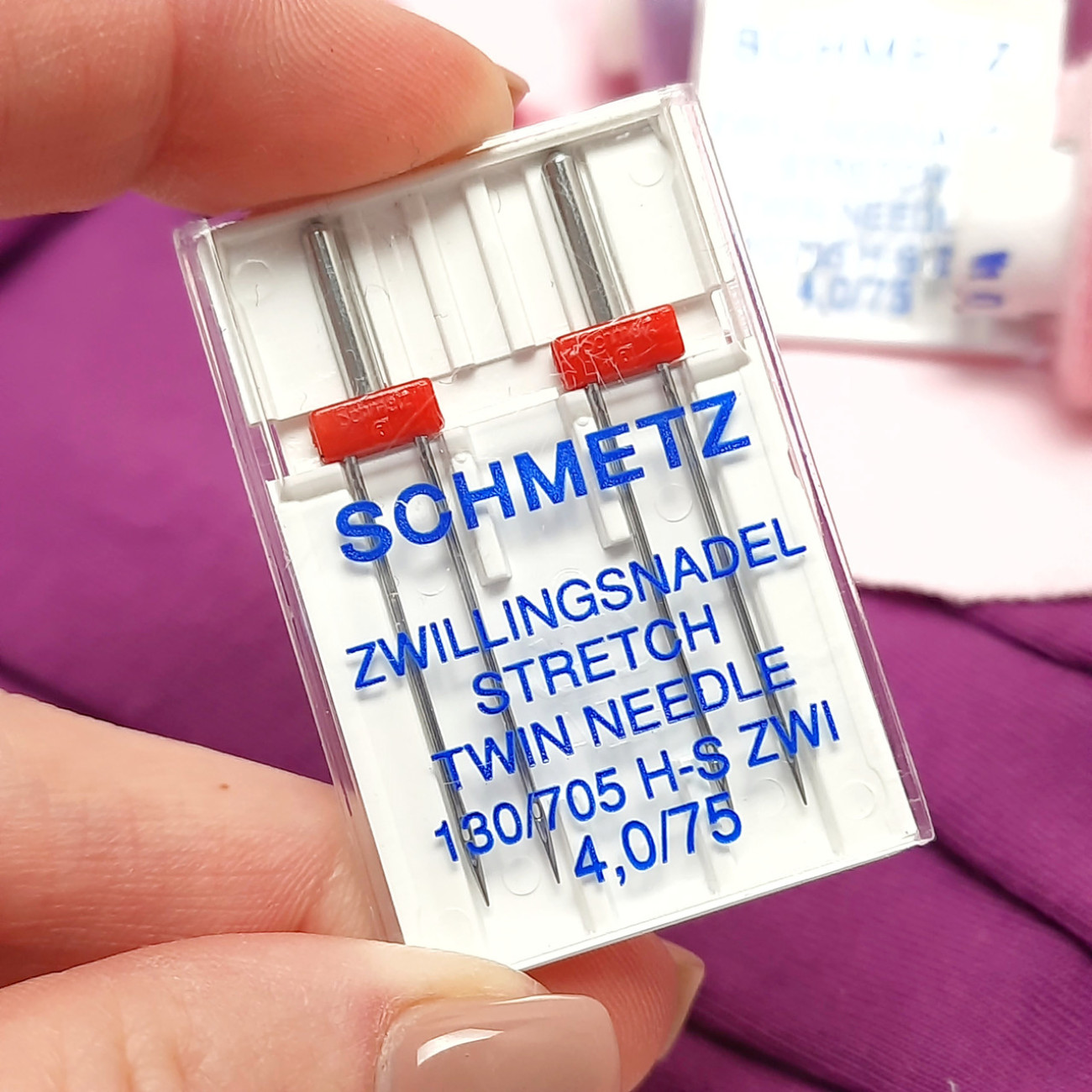 Голки Schmetz Stretch подвійна, №4,0/75 (2шт) для еластичних тканин