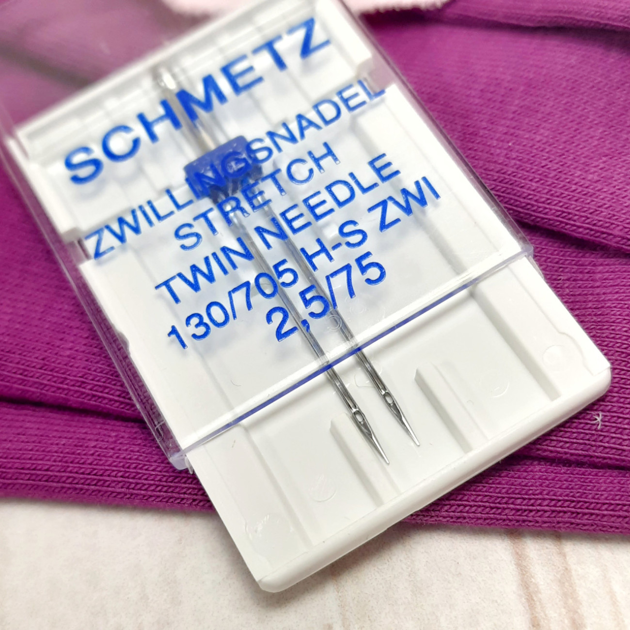 Голки Schmetz Stretch подвійна, №2,5/75 для еластичних тканин