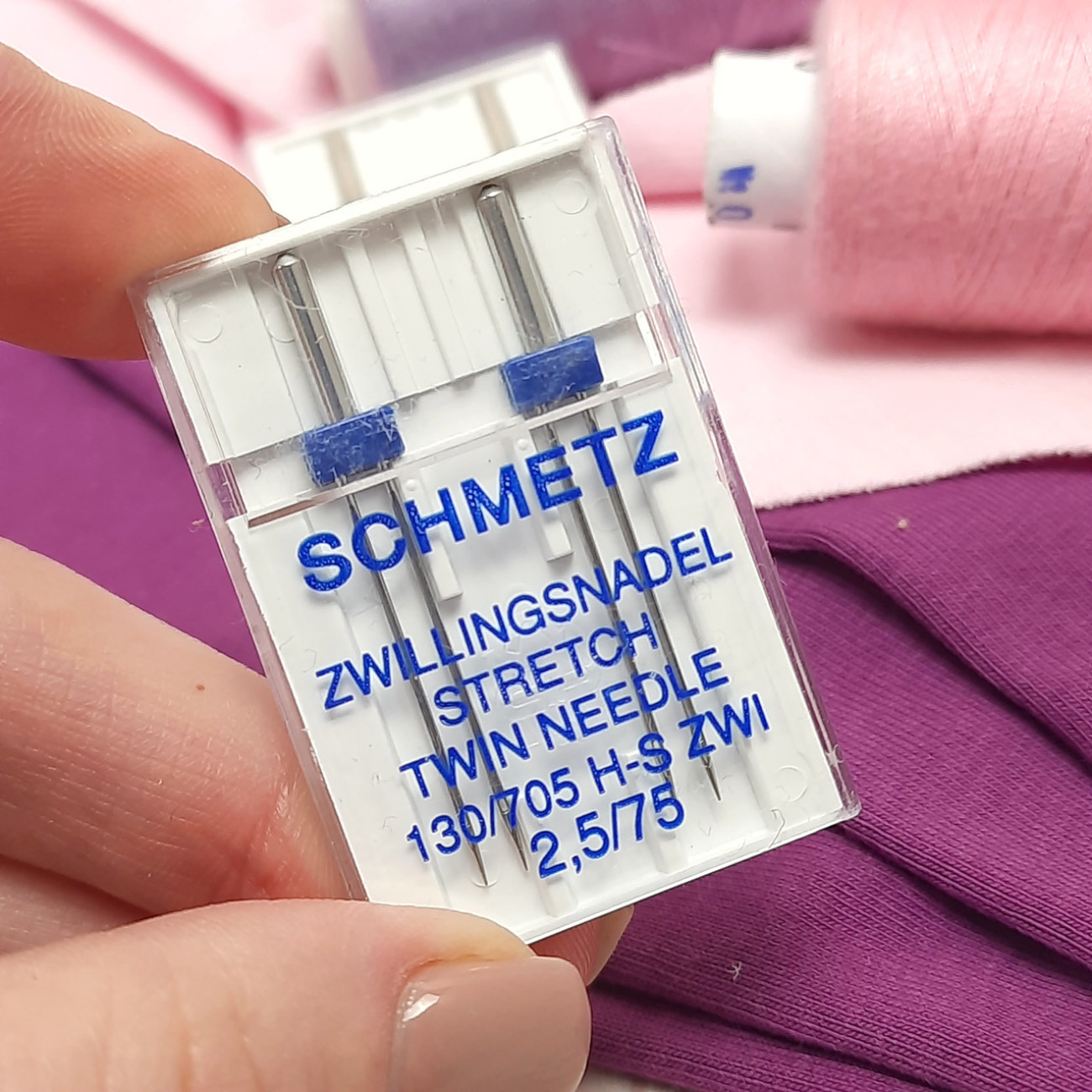 Голки Schmetz Stretch подвійна, №2,5/75 (2шт) для еластичних тканин