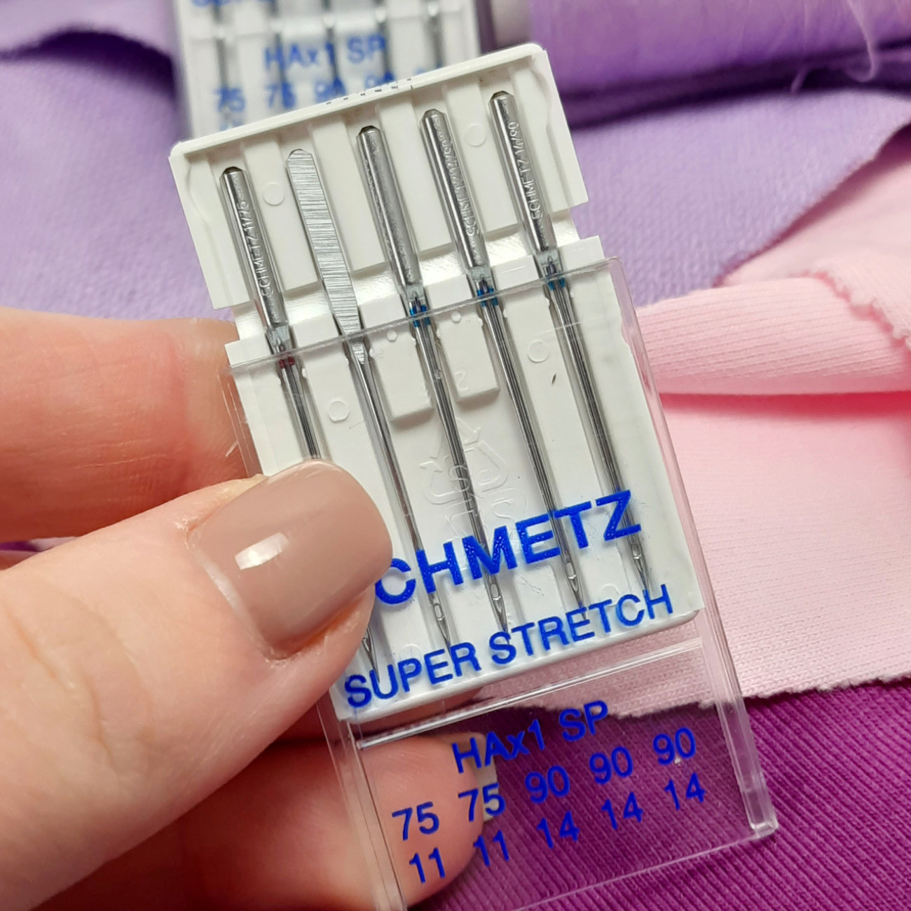 Голки Schmetz Super Stretch, MIX: 75(2), 90(3) для еластичних матеріалів