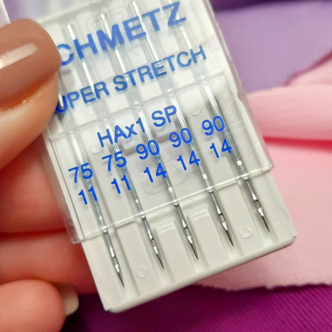 Голки Schmetz Super Stretch, MIX: 75(2), 90(3) для еластичних матеріалів