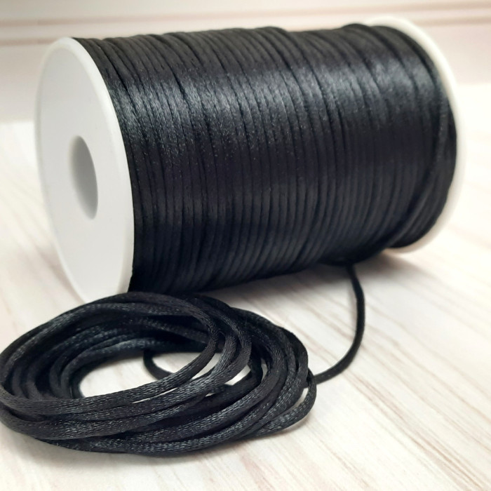 Шнур корсетний 3 мм, чорний