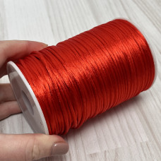 Шнур корсетний 3 мм, червоний, моток 90 м