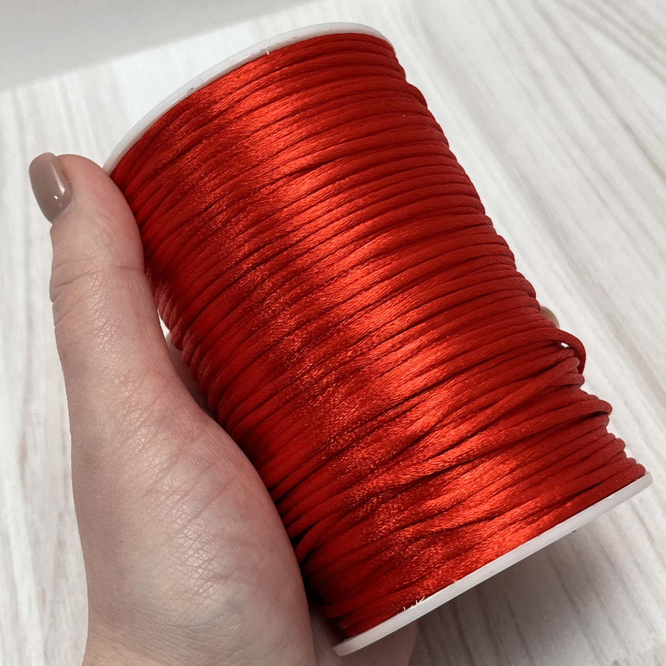 Шнур корсетний 3 мм, червоний, моток 90 м
