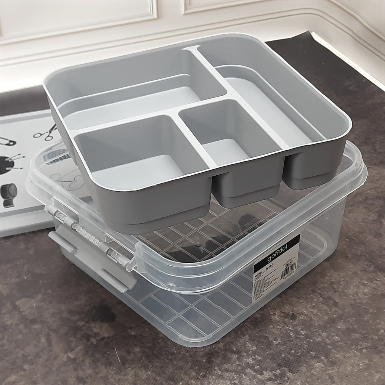 Органайзер для швейного приладдя, сірий