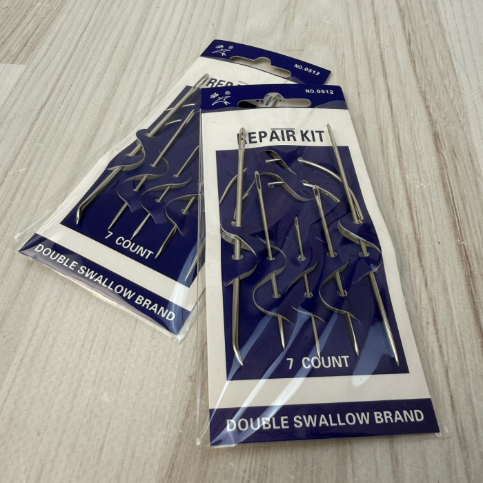 Голки для ручного шиття для роботи зі шкірою, набір 7 шт