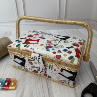 Скринька для рукоділля зі швейним малюнком, розмір S