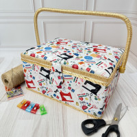 Скринька для рукоділля зі швейним малюнком, розмір L