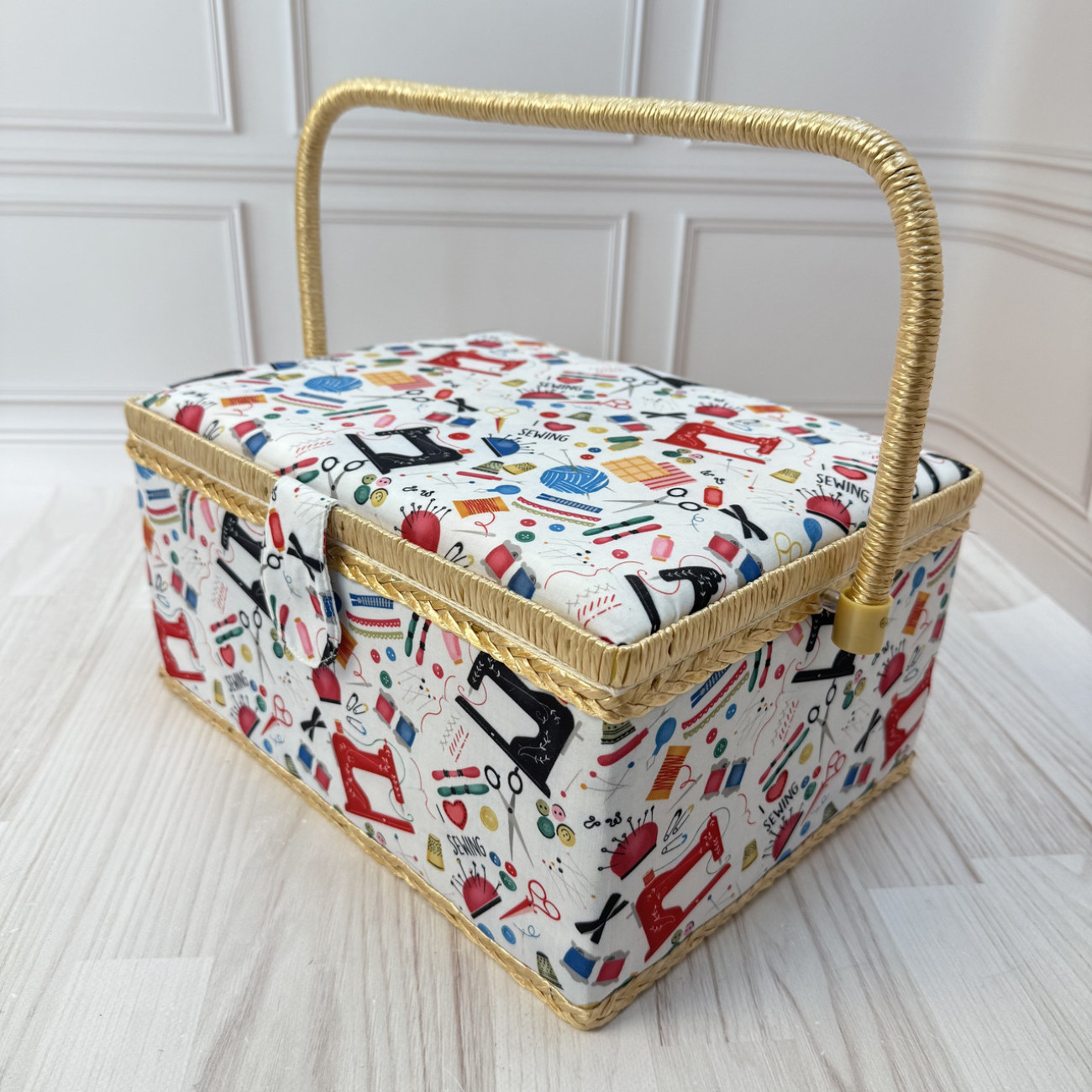 Скринька для рукоділля зі швейним малюнком, розмір L