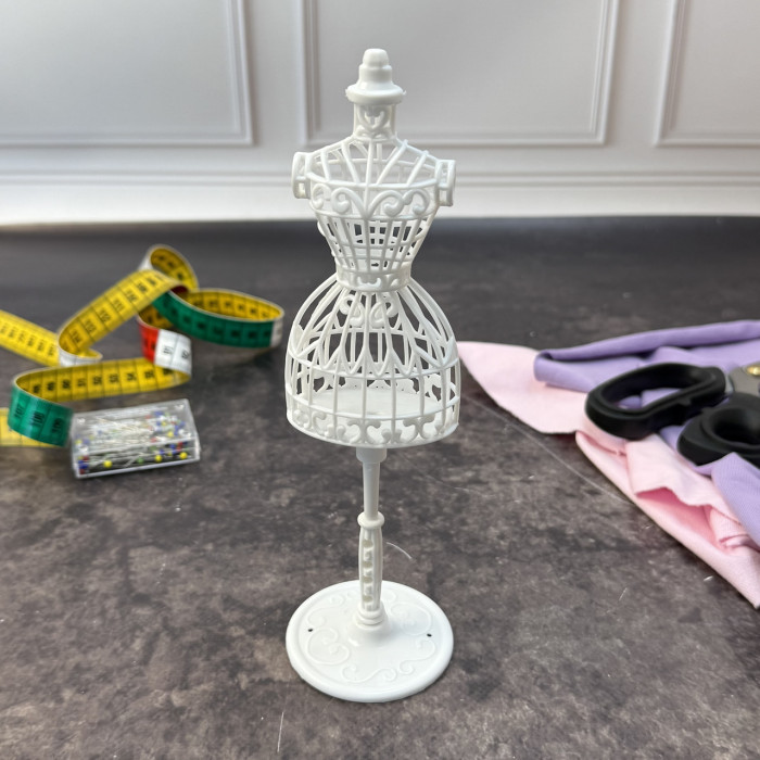 Манекен декоративний вінтажний білий, 21 см — для декору та рукоділля