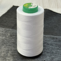 Нитки бобіна 4000 ярдів, білі — міцні швейні нитки для машинки, оверлока та рукоділля