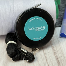 Рулетка, сантиметр кравецький, 150 см, чорна з м'ятною серединкою