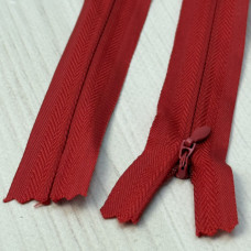 Блискавка потайна 18 см, червона — прихована застібка для суконь, спідниць, блузок