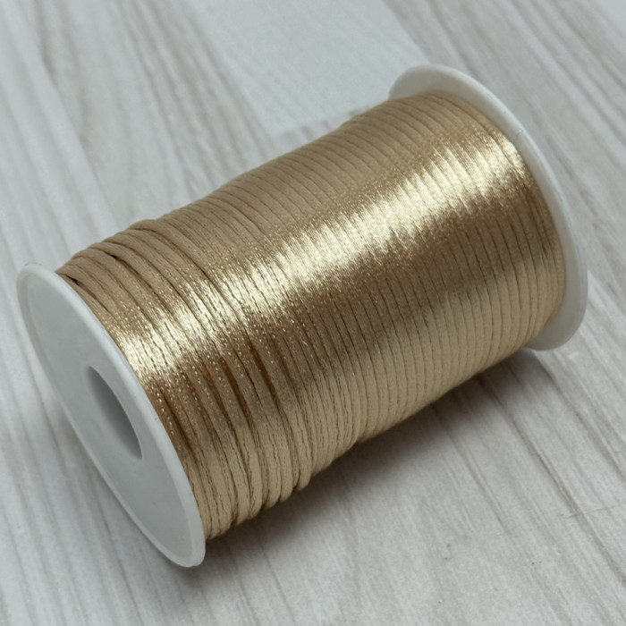 Шнур корсетний 3 мм, бежевий, моток 90 м