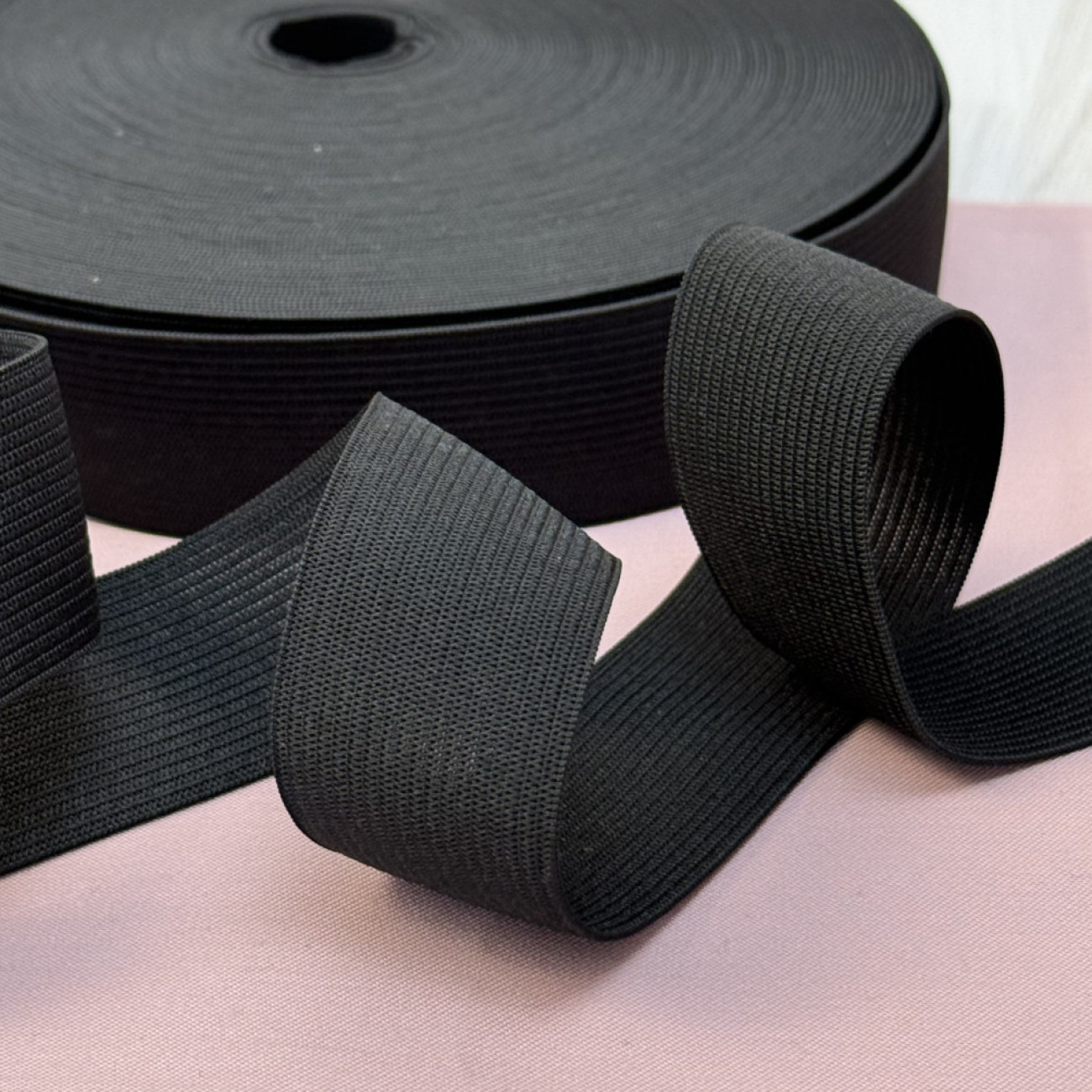 Резинка для поясу 3 см чорна — еластична тасьма для одягу, шиття та рукоділля