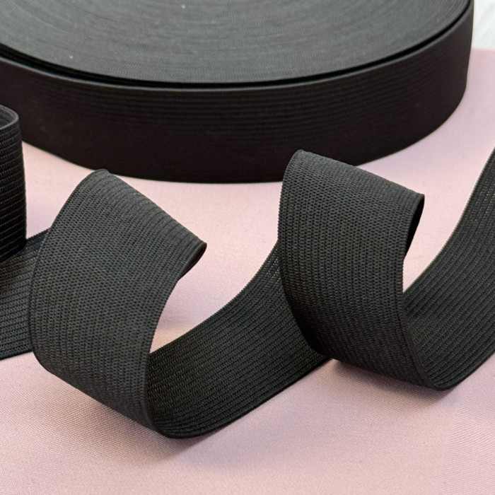 Резинка для поясу 3 см чорна — еластична тасьма для одягу, шиття та рукоділля