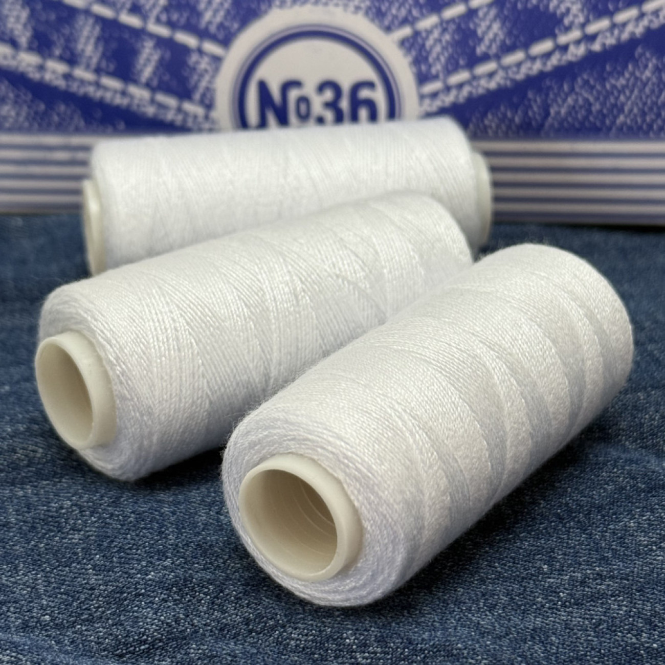 Нитки для джинсу, білі