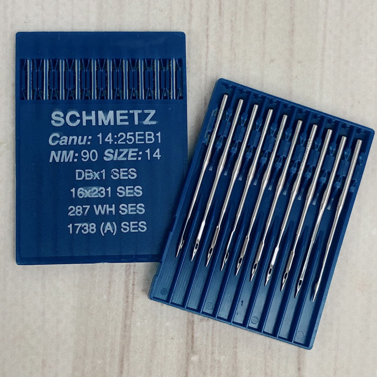Голки Schmetz DBx1 SES (1738 SES) №90 з тонкою колбою для трикотажних та еластичних тканин для промислових машин