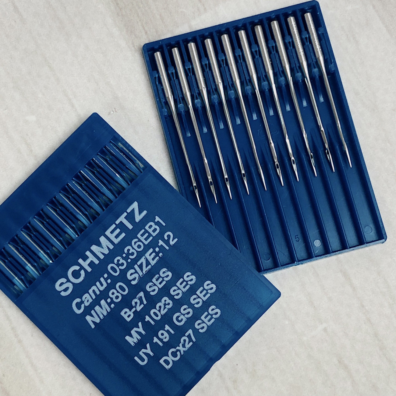 Голки Schmetz B-27 SES №80 для промислових оверлоків для трикотажних тканин