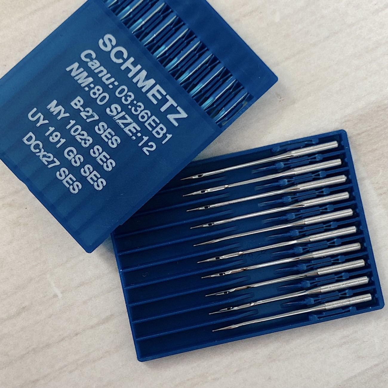 Голки Schmetz B-27 SES №80 для промислових оверлоків для трикотажних тканин