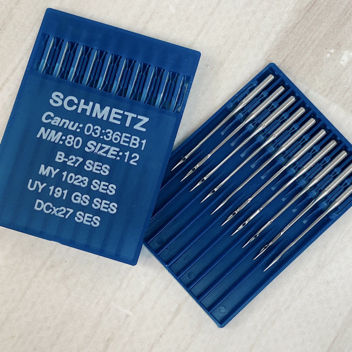 Голки Schmetz B-27 SES №80 для промислових оверлоків для трикотажних тканин