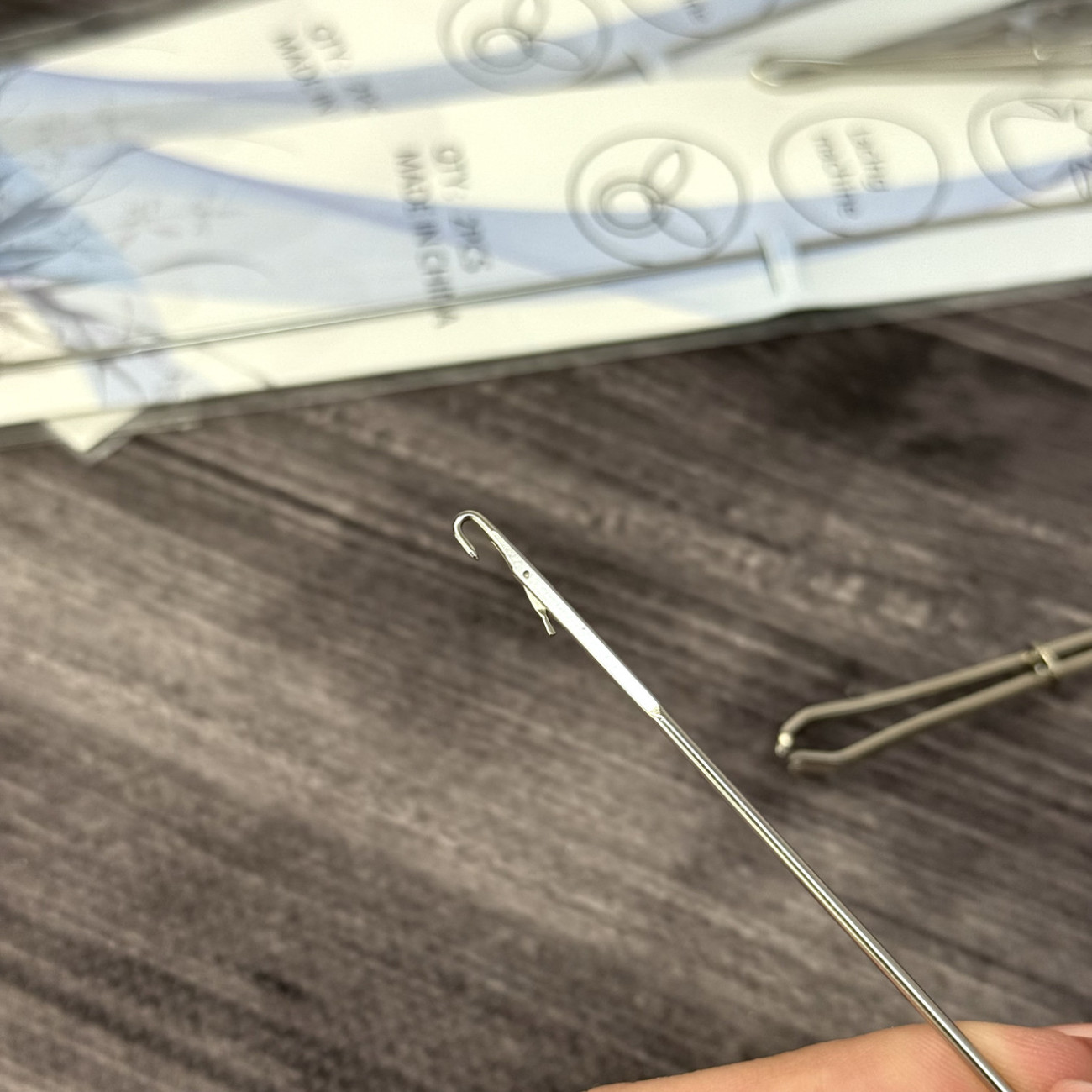 Набір резинковтягувач і спиця для вивертання руликів (інструменти для шиття та рукоділля)