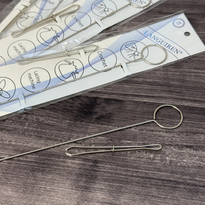 Набір резинковтягувач і спиця для вивертання руликів (інструменти для шиття та рукоділля)