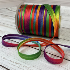 Косая бейка атласна 15 мм Веселка – тасьма для обробки зрізів і декору