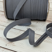 Коса бейка матова 15 мм сіра – тасьма для обробки зрізів і декору