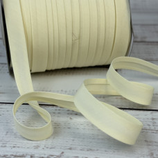 Коса бейка матова 15 мм світло-жовта – тасьма для обробки зрізів і декору