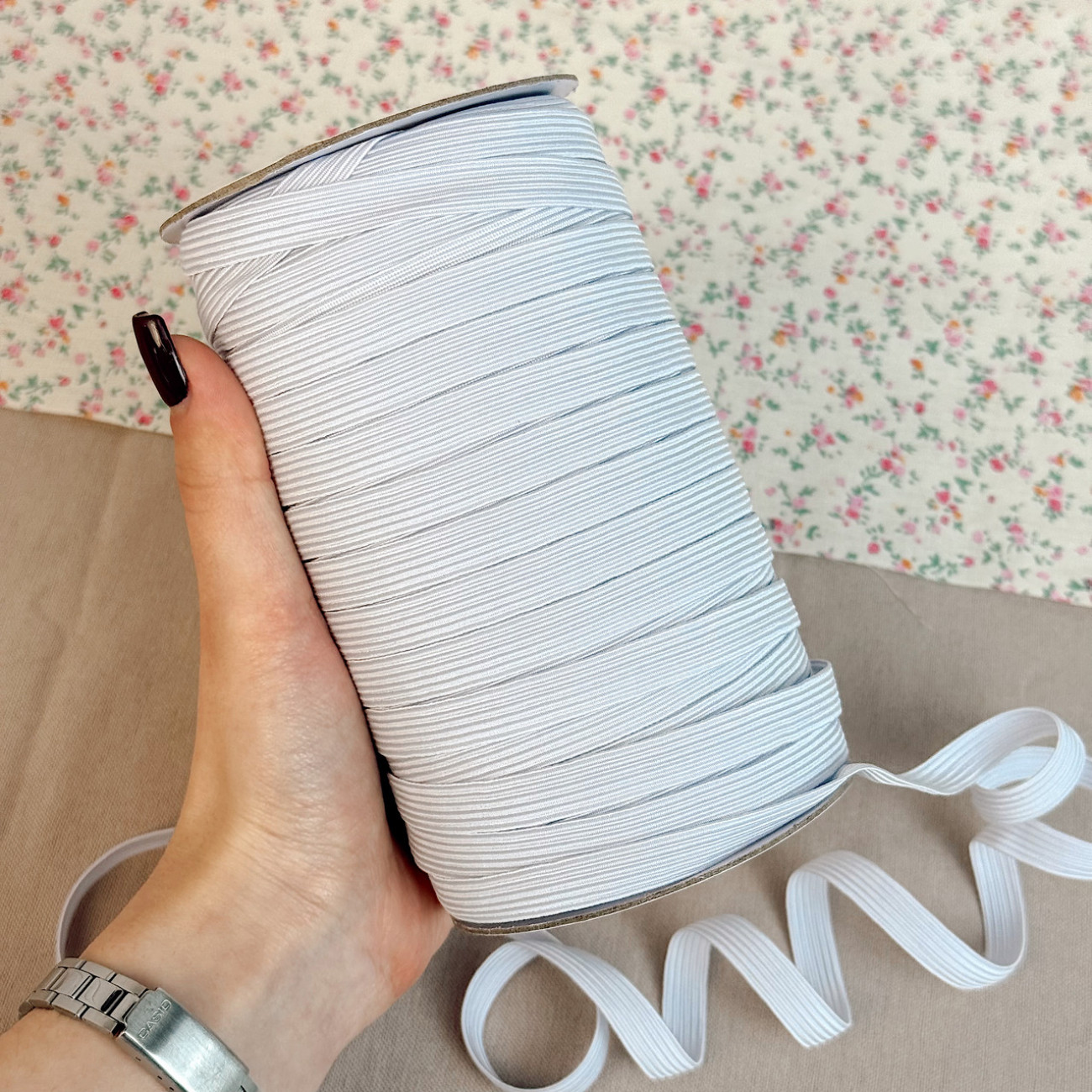 Резинка для білизни 1 см біла - еластична стрічка для шиття одягу