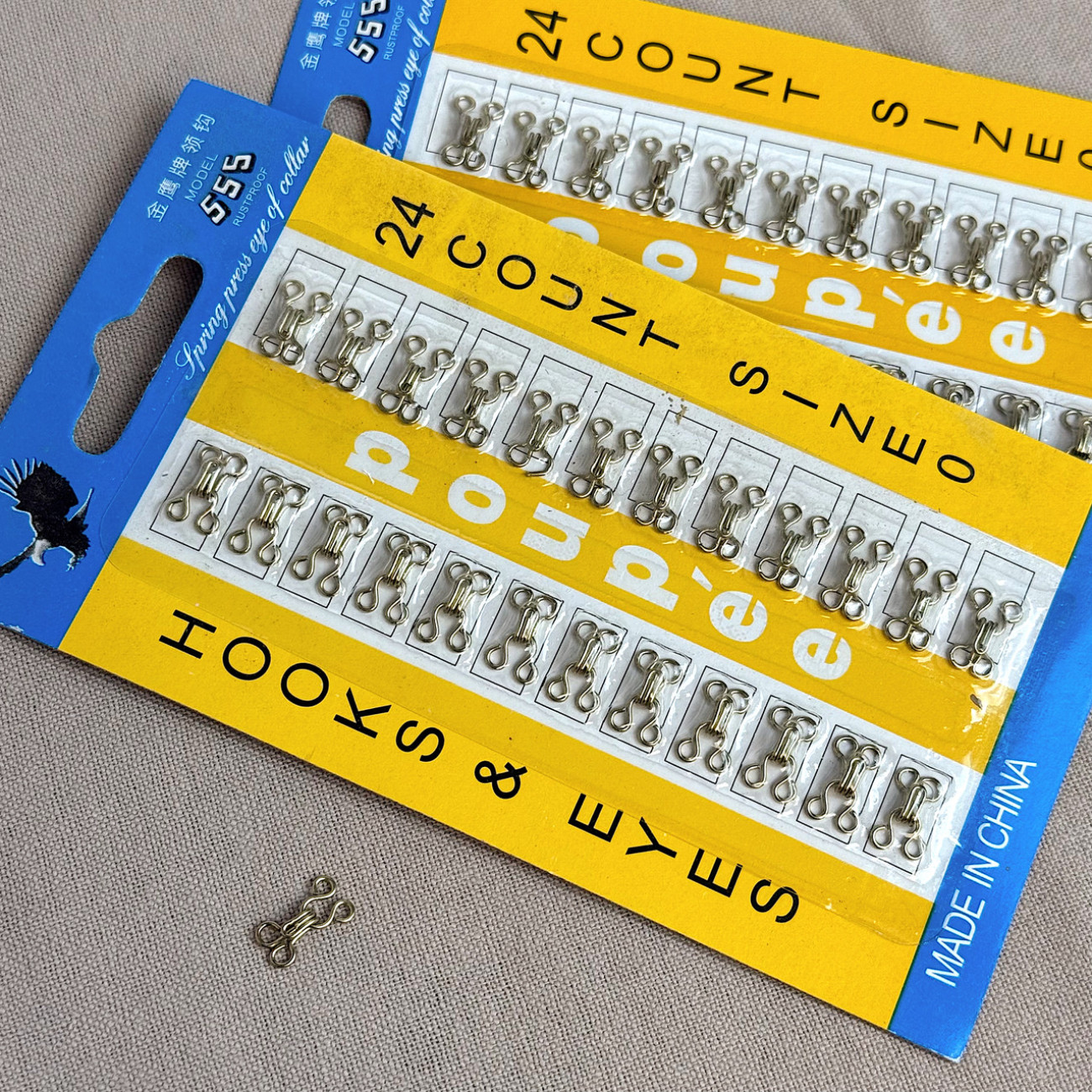 Гачок - петля №0 золото для одягу та білизни