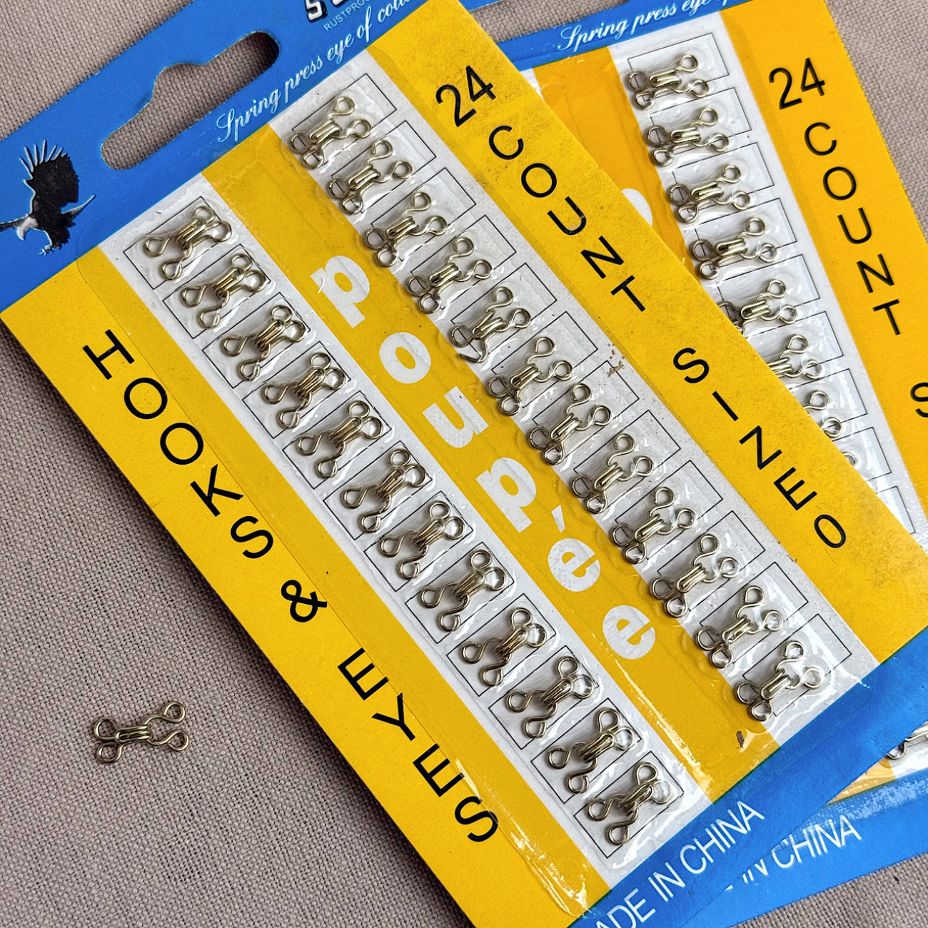 Гачок - петля №0 золото для одягу та білизни