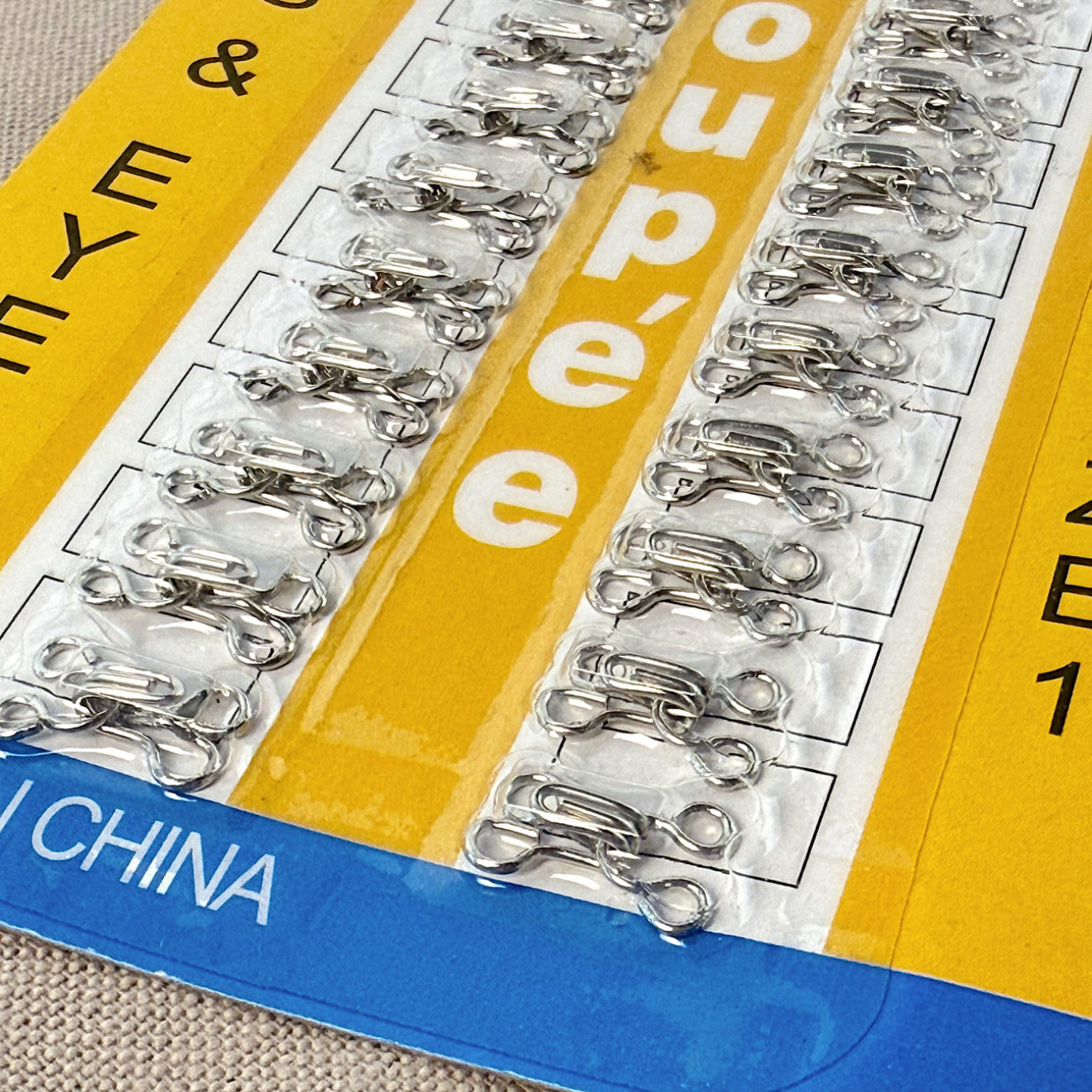 Гачок - петля №1 срібло для одягу та білизни