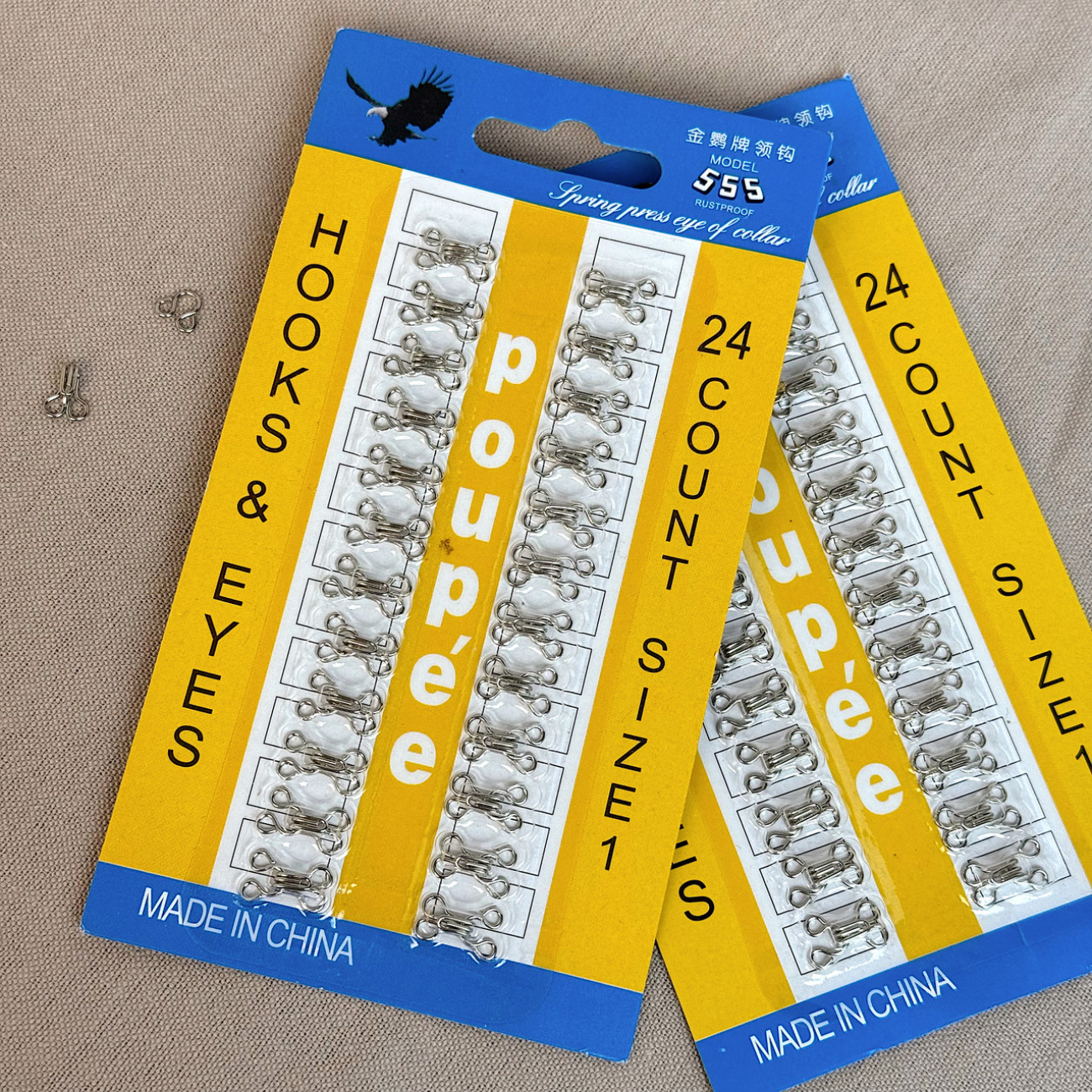 Гачок - петля №1 срібло для одягу та білизни