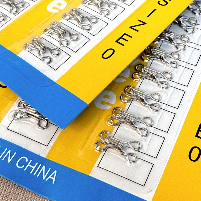 Гачок - петля №0 срібло для одягу та білизни