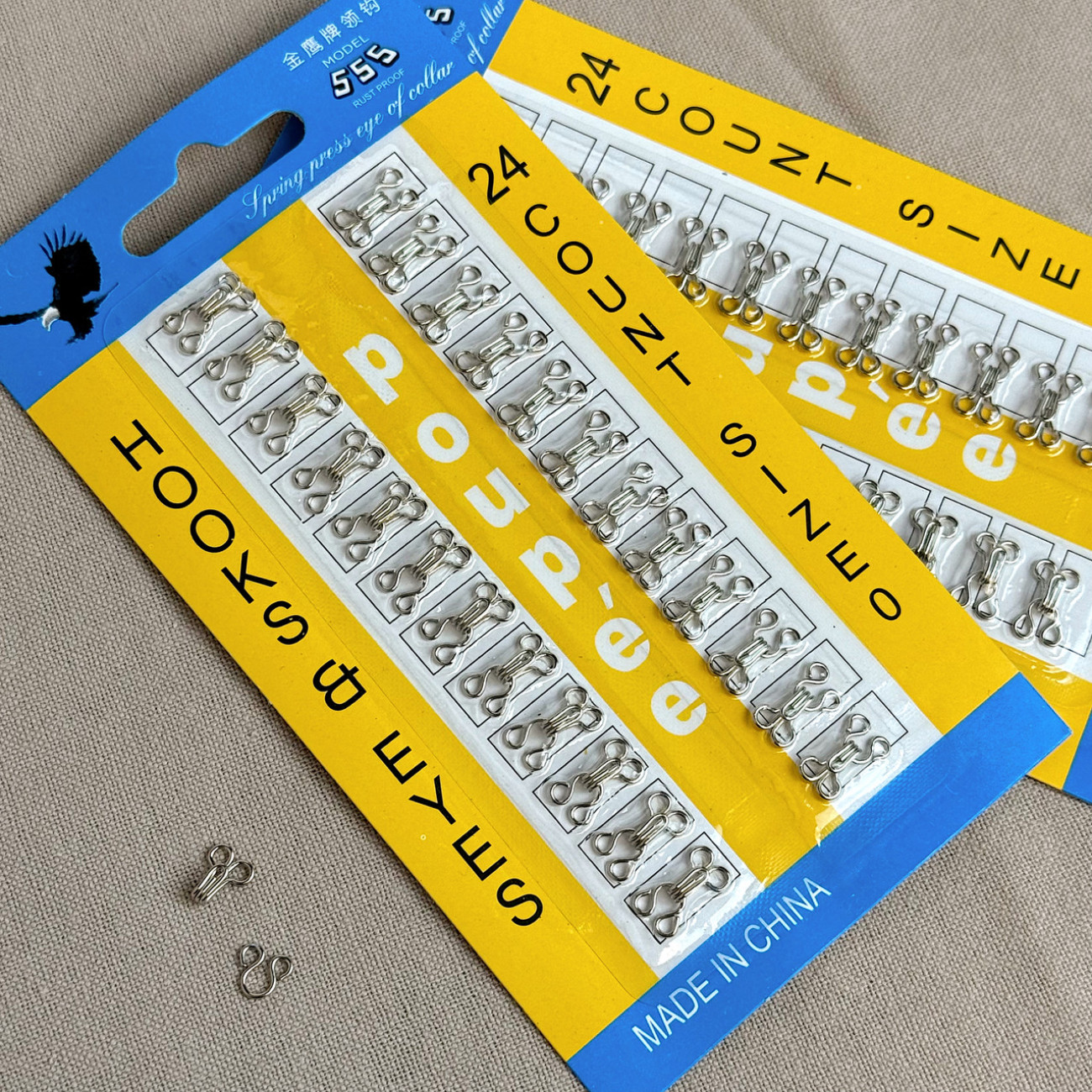 Гачок - петля №0 срібло для одягу та білизни