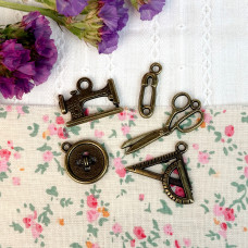 Набір №3 шармів-підвісок для рукоділля (пришивних), 5 шт