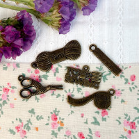 Набір №4 шармів-підвісок для рукоділля (пришивних), 5 шт