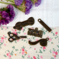 Набір №4 шармів-підвісок для рукоділля (пришивних), 5 шт
