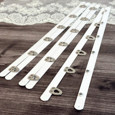 Бюск корсетний білий, 30 см, 6 застібок