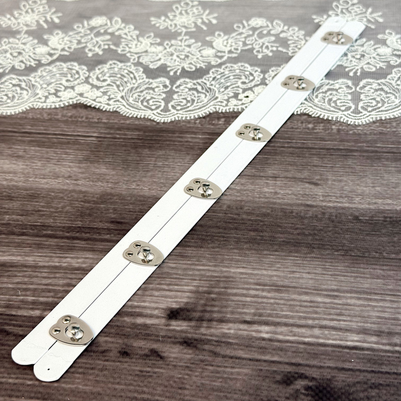 Бюск корсетний білий, 30 см, 6 застібок