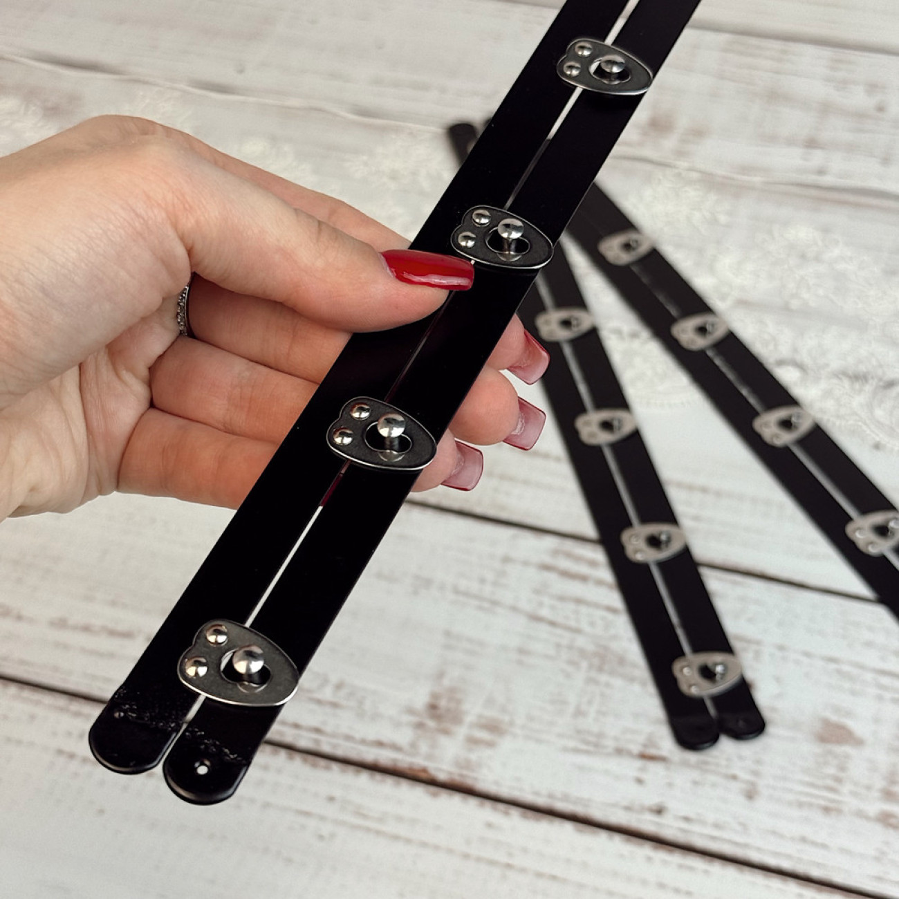 Бюск корсетний чорний, 30 см, 6 застібок