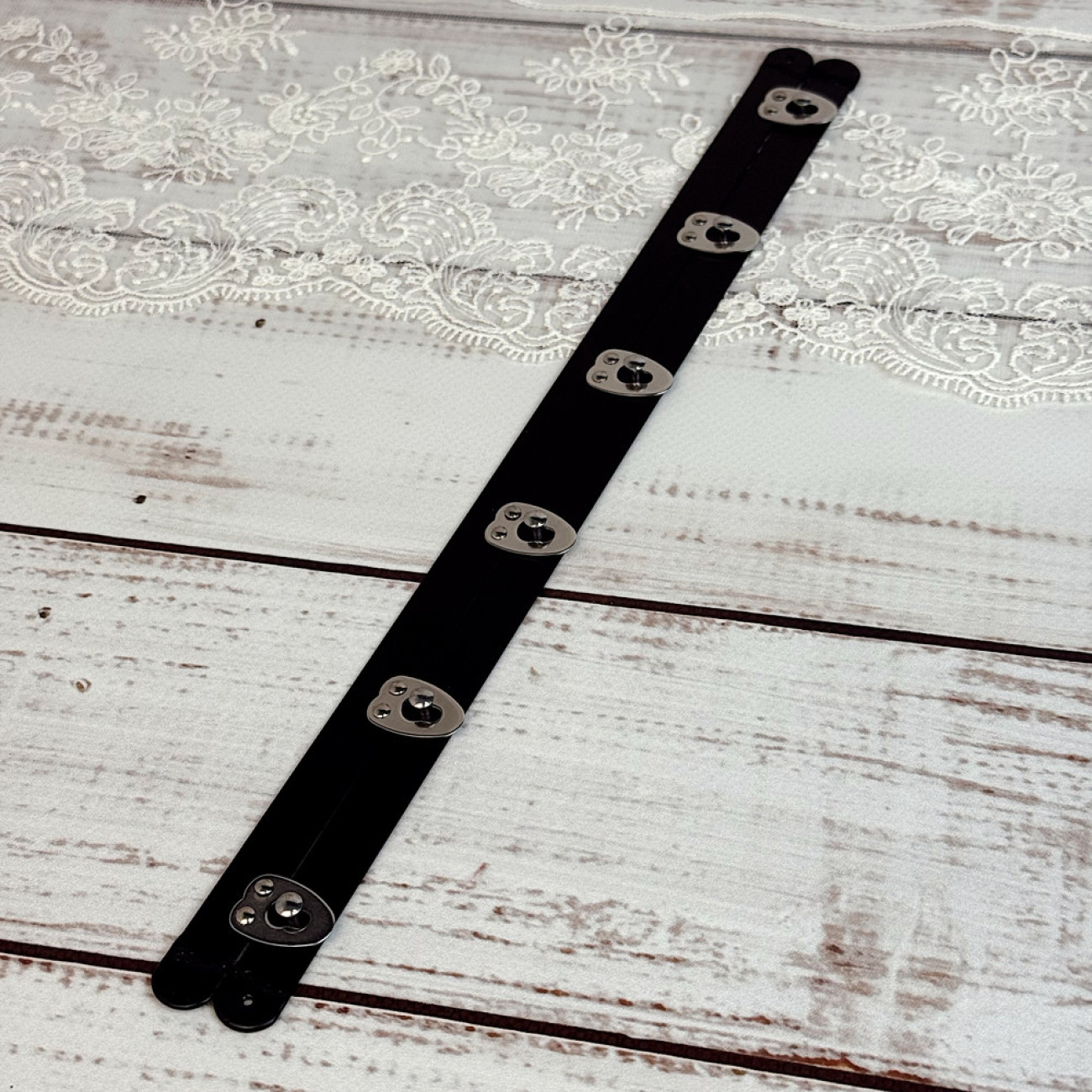 Бюск корсетний чорний, 30 см, 6 застібок