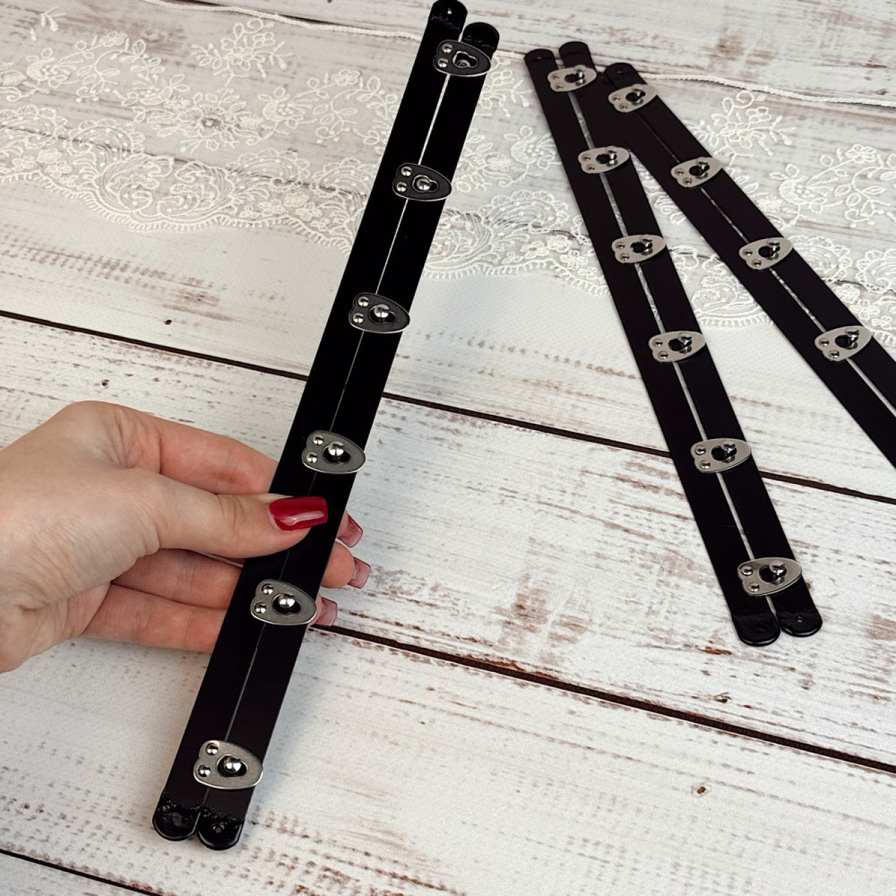 Бюск корсетний чорний, 30 см, 6 застібок