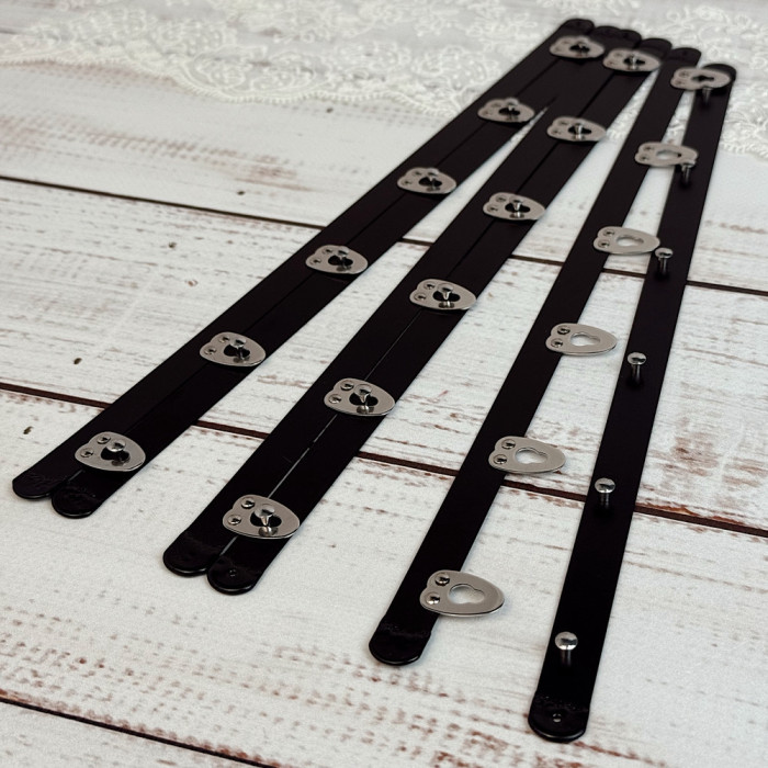 Бюск корсетний чорний, 30 см, 6 застібок