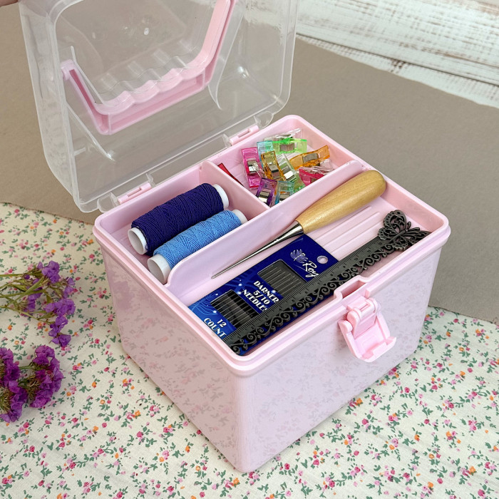 Органайзер - скринька для дрібниць квадратний, рожевий